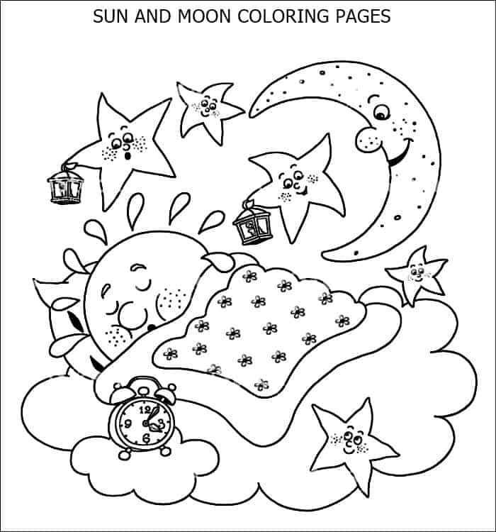 printable sun and moon coloring pages