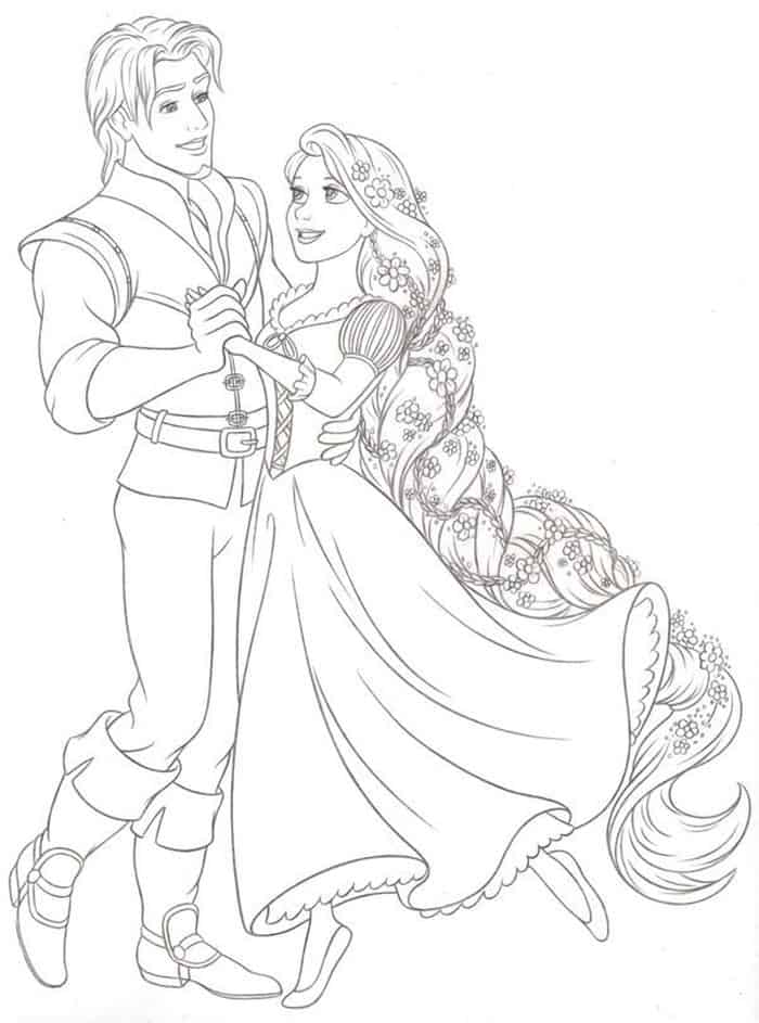 rapunzel and flynn coloring pages