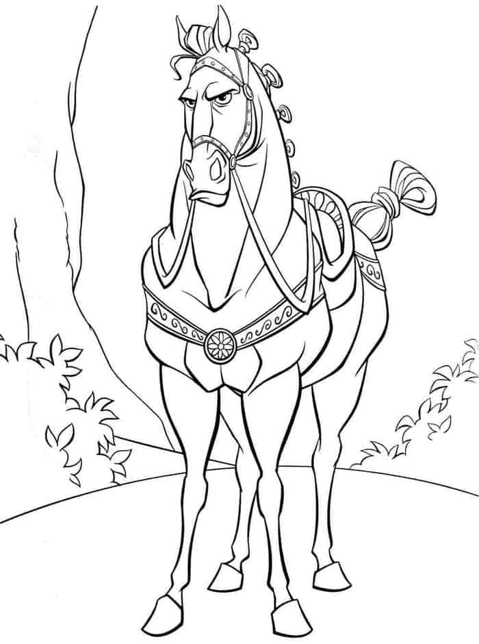 rapunzel and maximus coloring pages