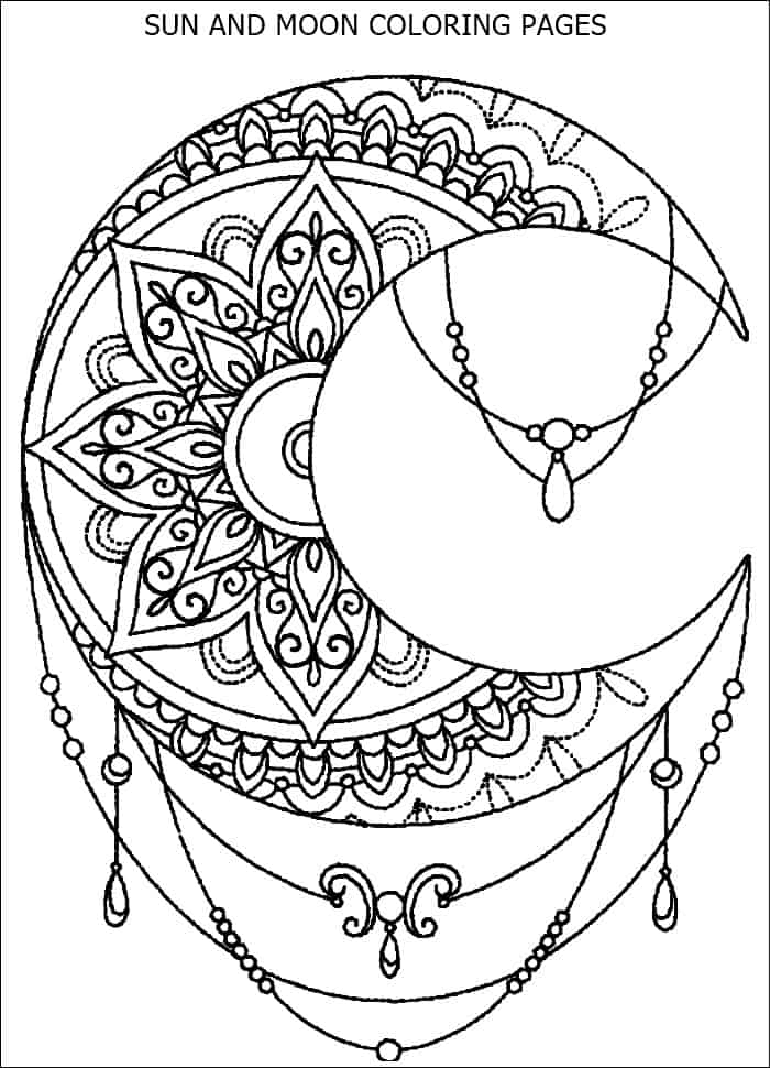 sun and moon mandala coloring pages