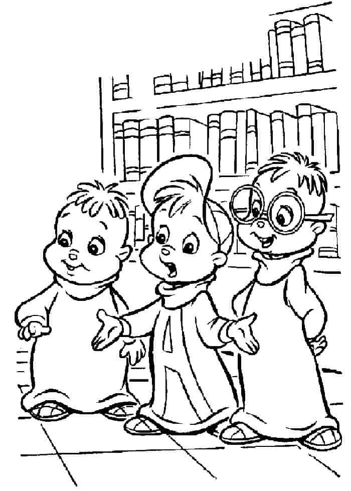 Alvin And The Chipmunks Coloring Pages Simon Theodore