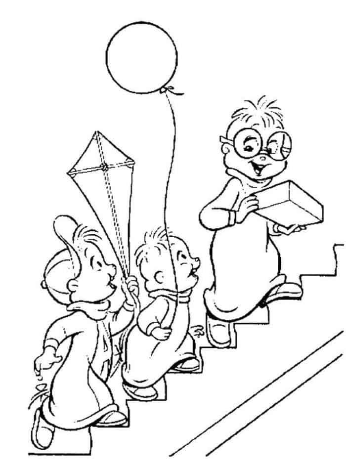 Alvin And The Chipmunks On A Jet Coloring Pages
