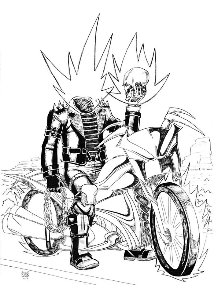 Avengers Ghost Rider Coloring Pages