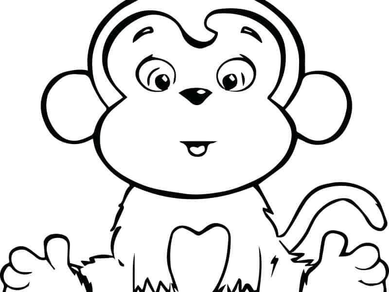Baby Monkey Coloring Pages