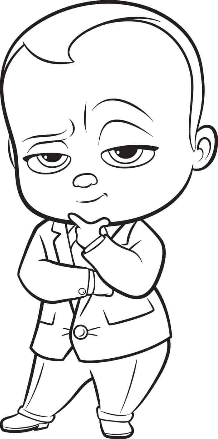 Boss Baby Black And White Coloring Pages