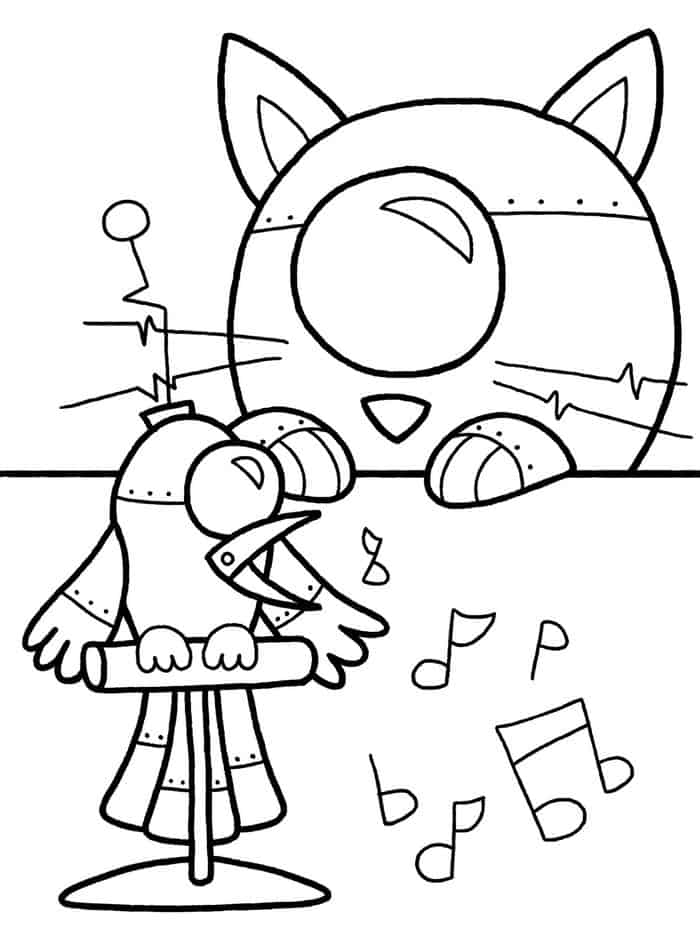 Cat Robot Coloring Pages