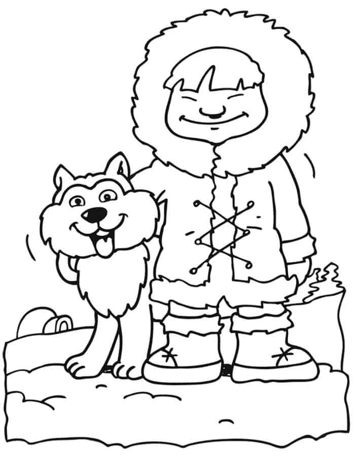 Christmas Coloring Pages Husky