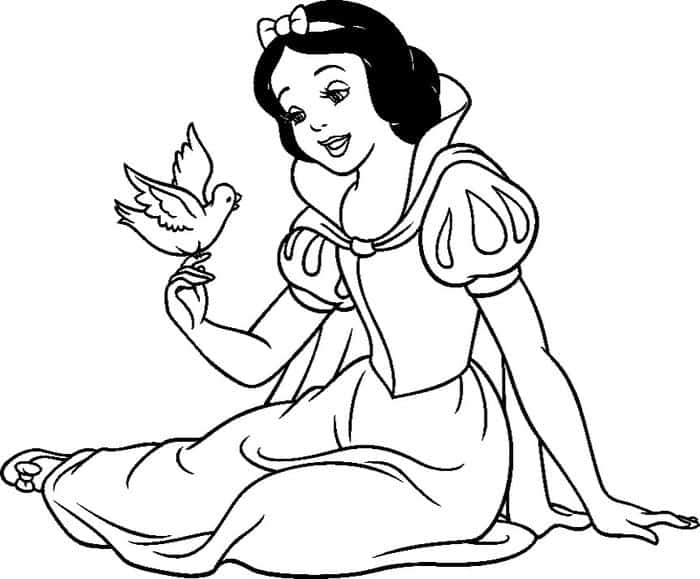 Coloring Pages Cute Disney Snow White