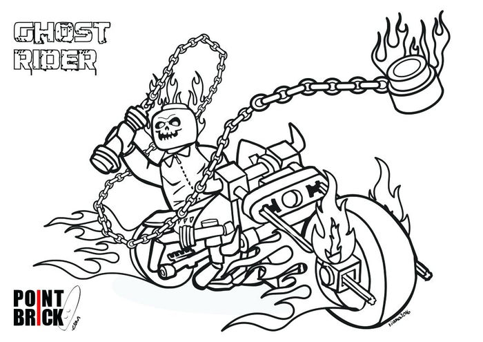 Coloring Pages Lego Ghost Rider