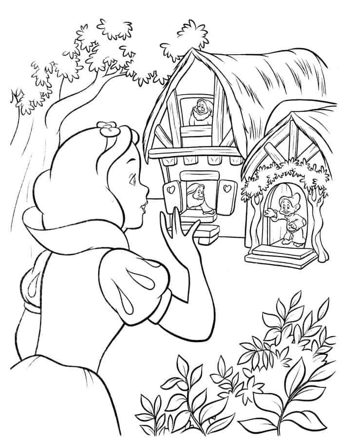 Coloring Pages Of Snow White At Dwarves House