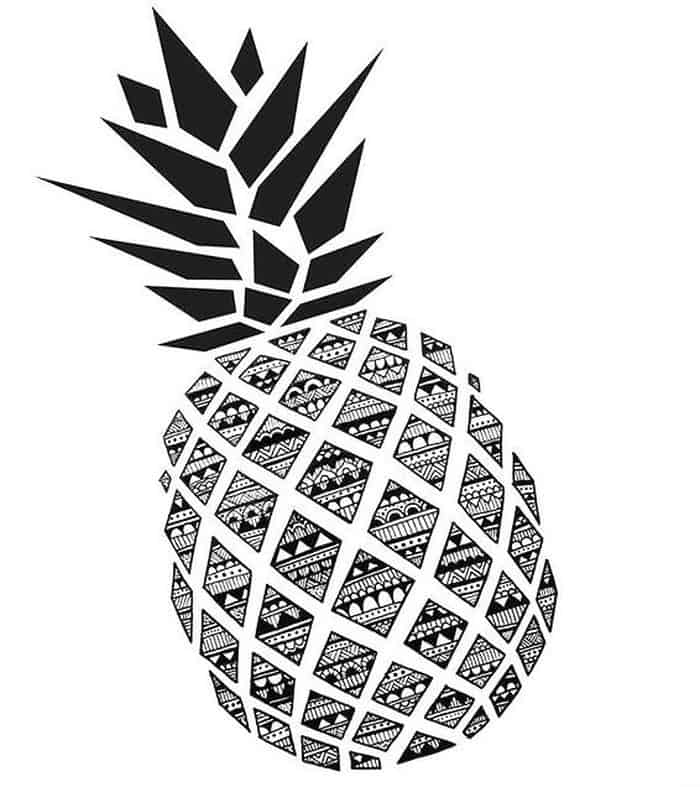 Coloring Pages Pineapple Henna