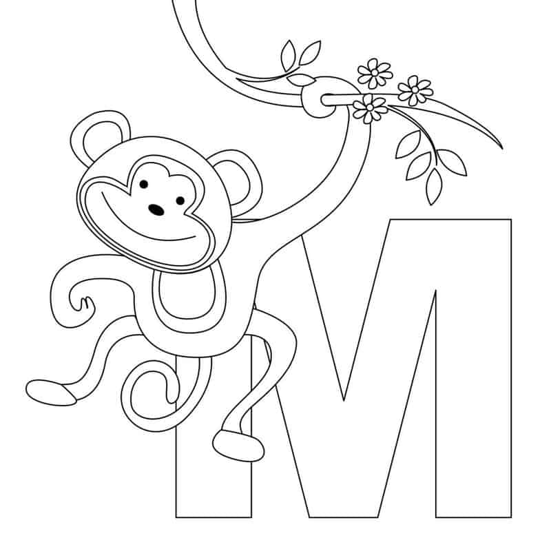 Coloring Pages of Cute Monkeys