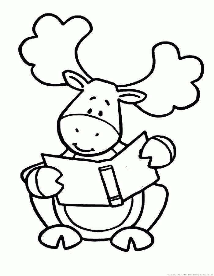 Cute Animals Coloring Pages Moose