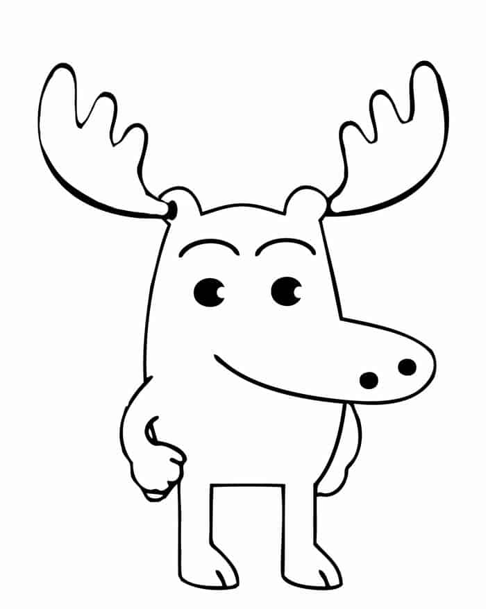 Cute Baby Moose Coloring Pages