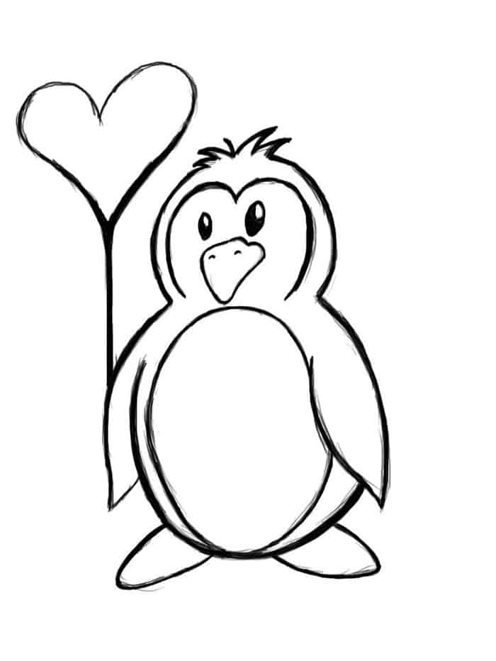 Cute Baby Penguin Coloring Pages