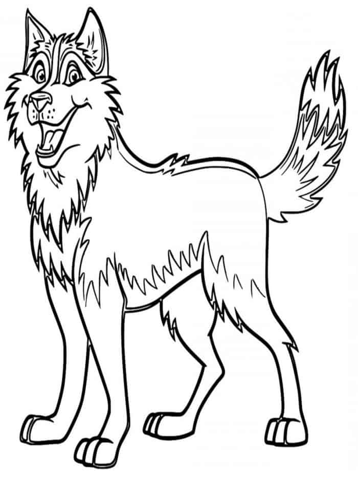 Cute Cartoon Dogu Husky Coloring Pages