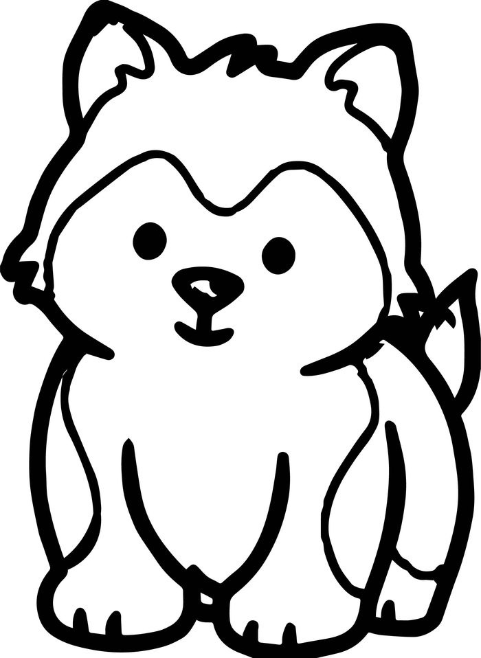 Cute Husky Puppies Coloring Pages