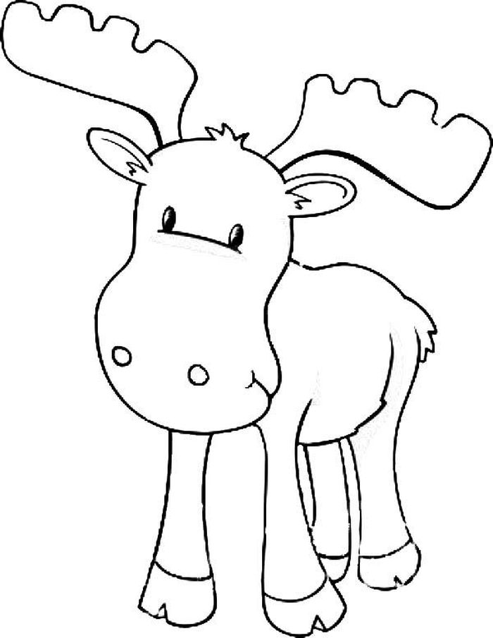 Cute Moose Coloring Pages