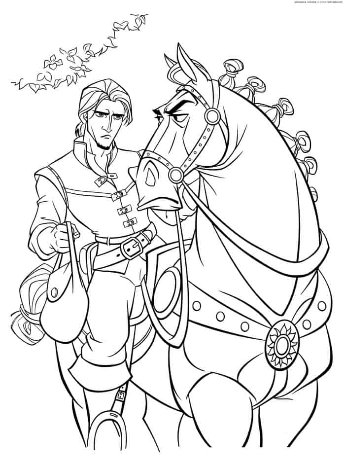 Flynn Rider Tangled Coloring Pages
