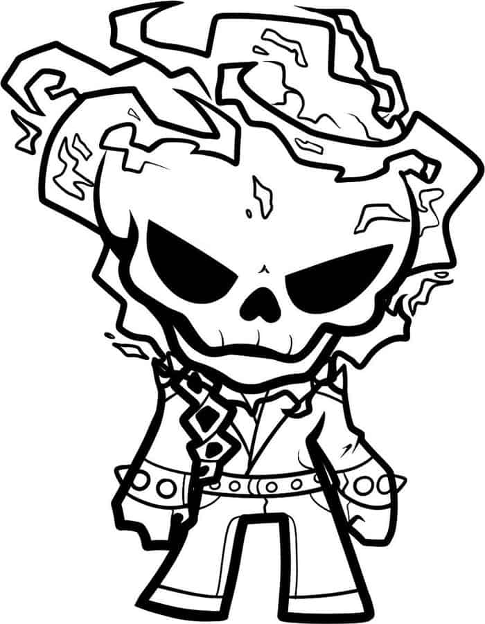 Free Coloring Pages Chibi Ghost Rider