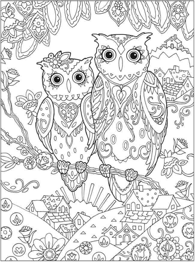 Free Owls Coloring Page