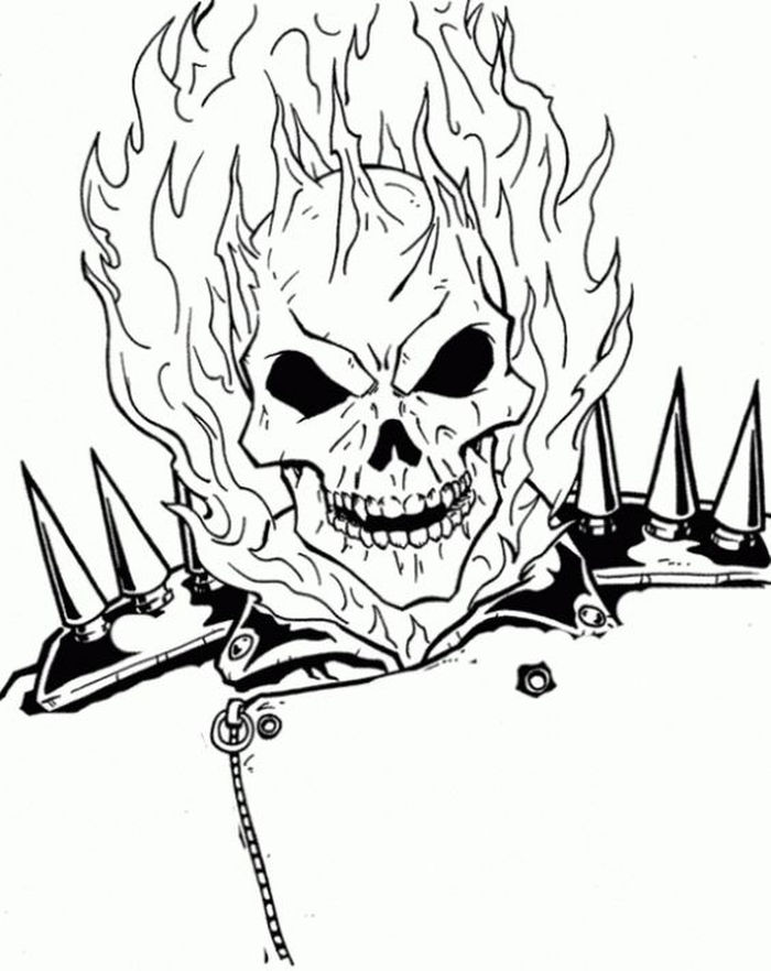 Ghost Rider Head Coloring Pages