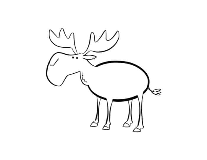 Kids Moose Nature Free Coloring Pages