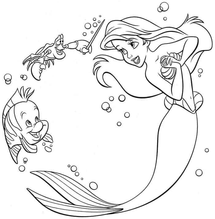 Little Mermaid Fish Coloring Pages