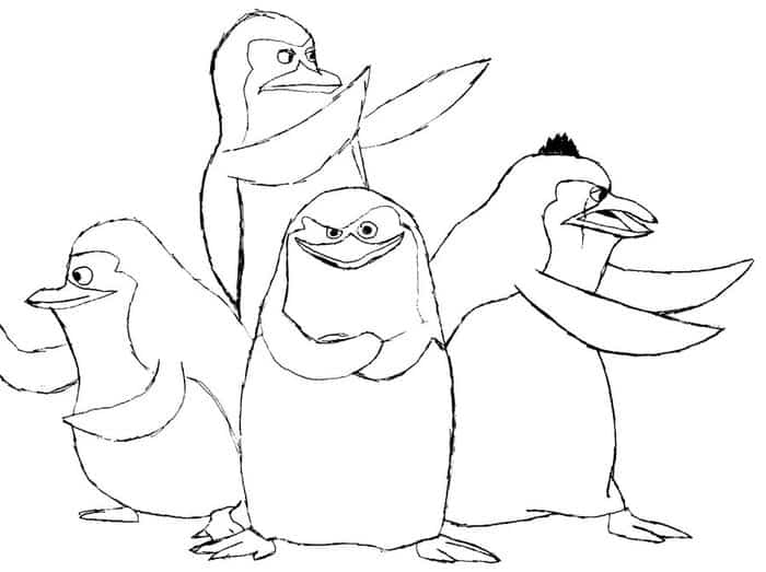 Madagascar Penguin Coloring Pages