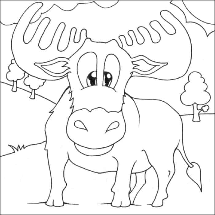 Moose Coloring Pages Free