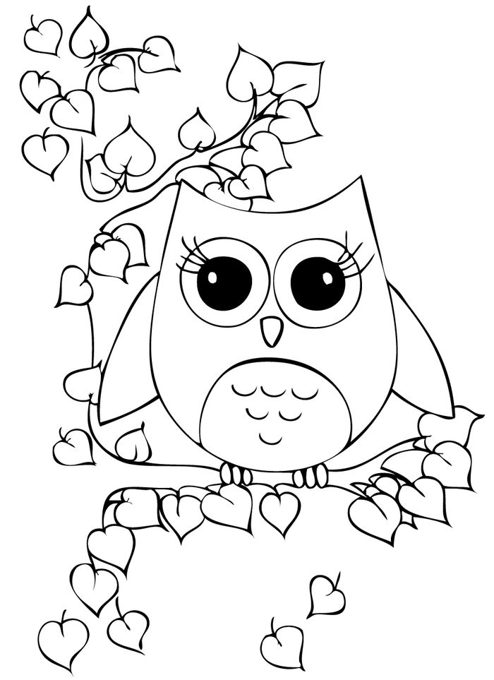 Owl Cartoon Coloring Pages
