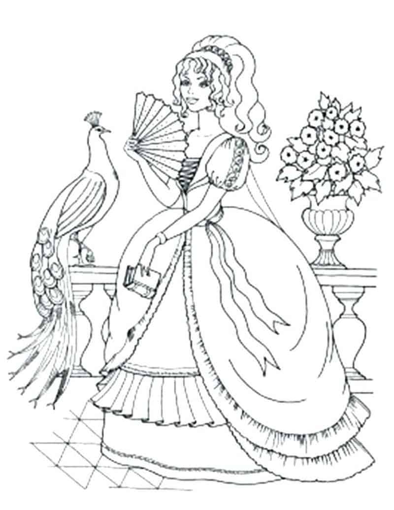 Peacock Coloring Pages Girl