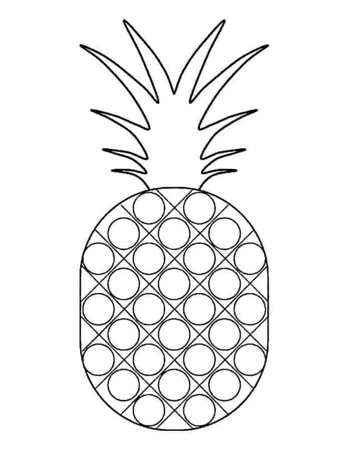 Pineapple Collage Coloring Pages