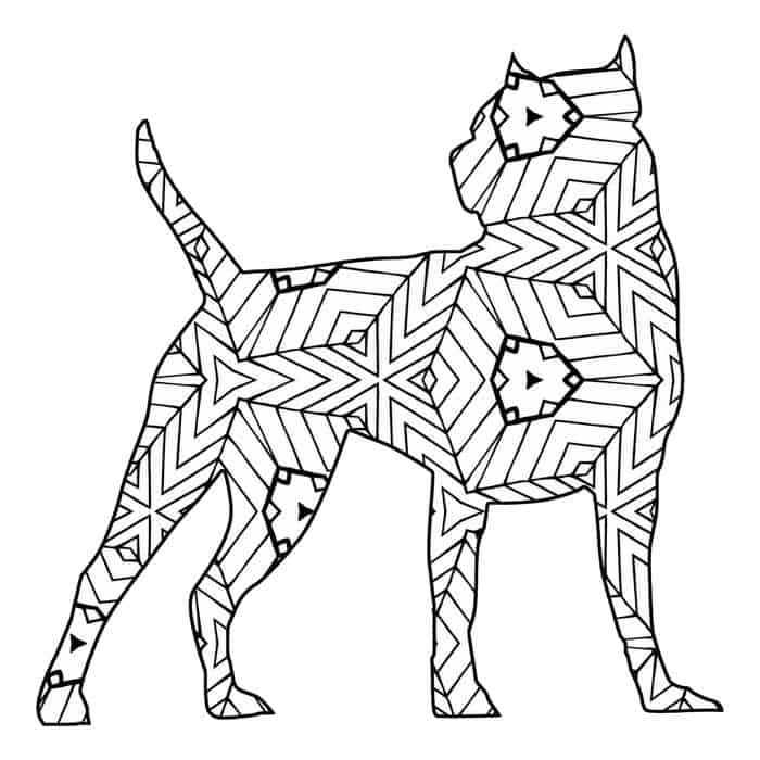 Pitbull Zentangle Coloring Pages