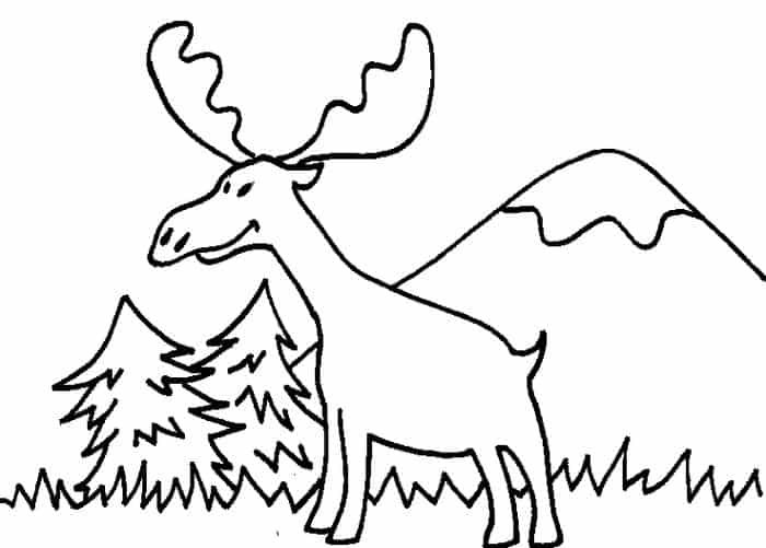 Running Moose Coloring Pages