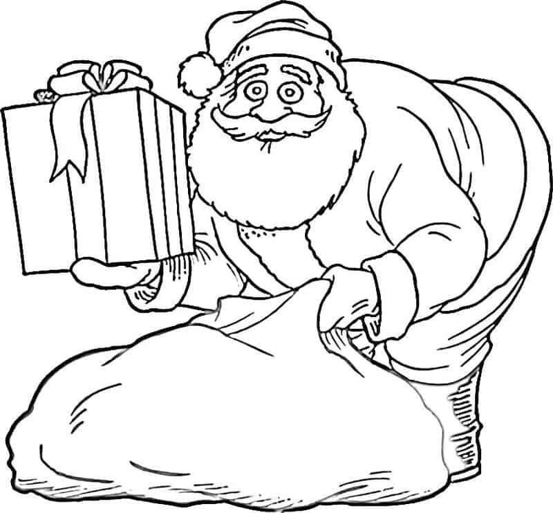 Santa And His Reindeer Coloring Pages