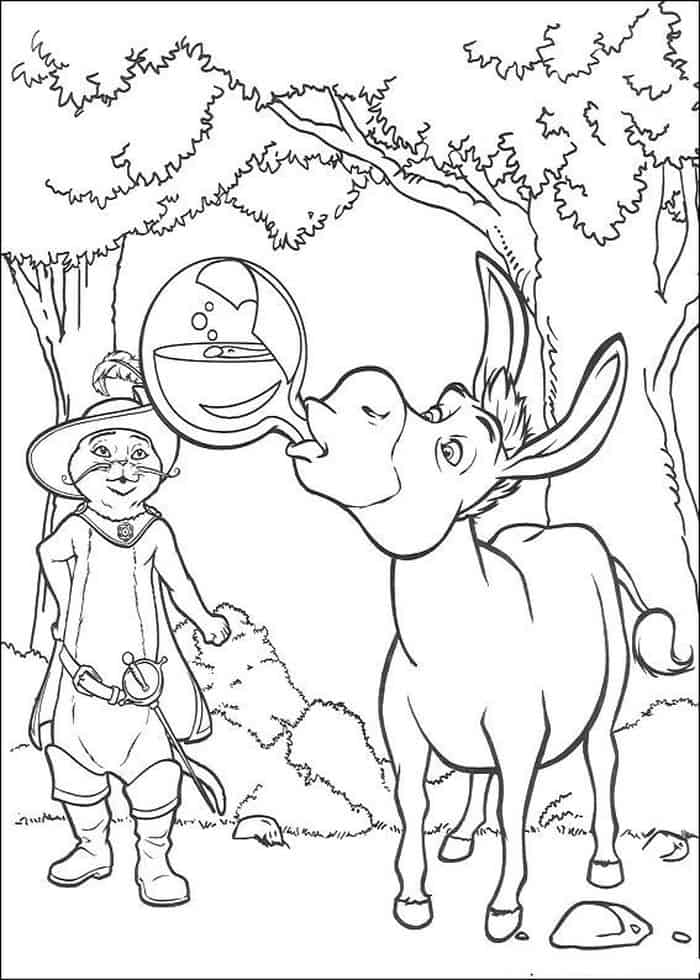 Shrek Donkey Coloring Pages