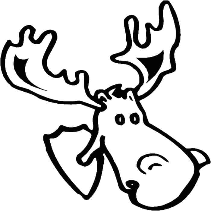 Simple Moose Head Coloring Pages For Preschoolers