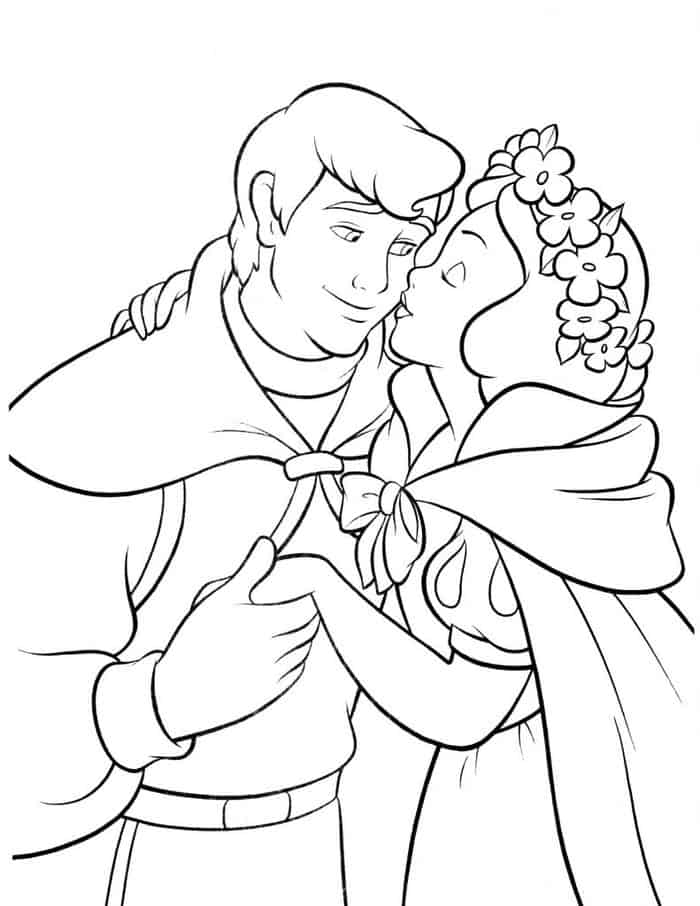 Snow White And Prince Coloring Pages