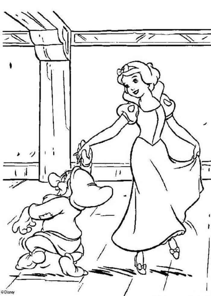 Snow White And Roses Coloring Pages