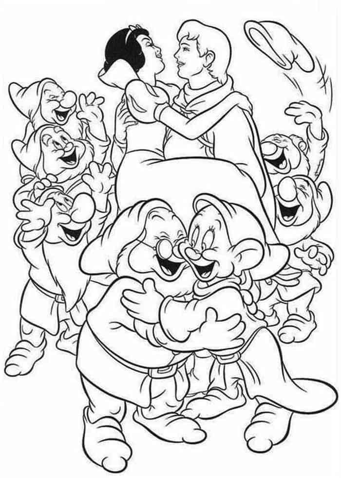 Snow White And The Seven Dwarfs Coloring Pages Printable