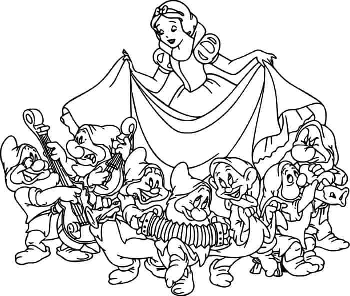 Snow White And The Seven Dwarfs Coloring Pages