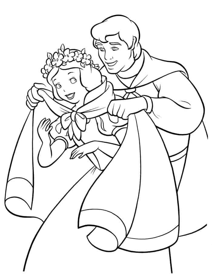 Snow White Prince Alone Coloring Pages