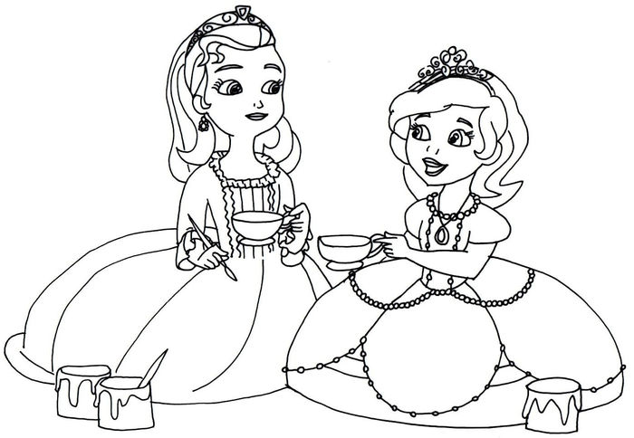 Sofia And Amber Coloring Pages