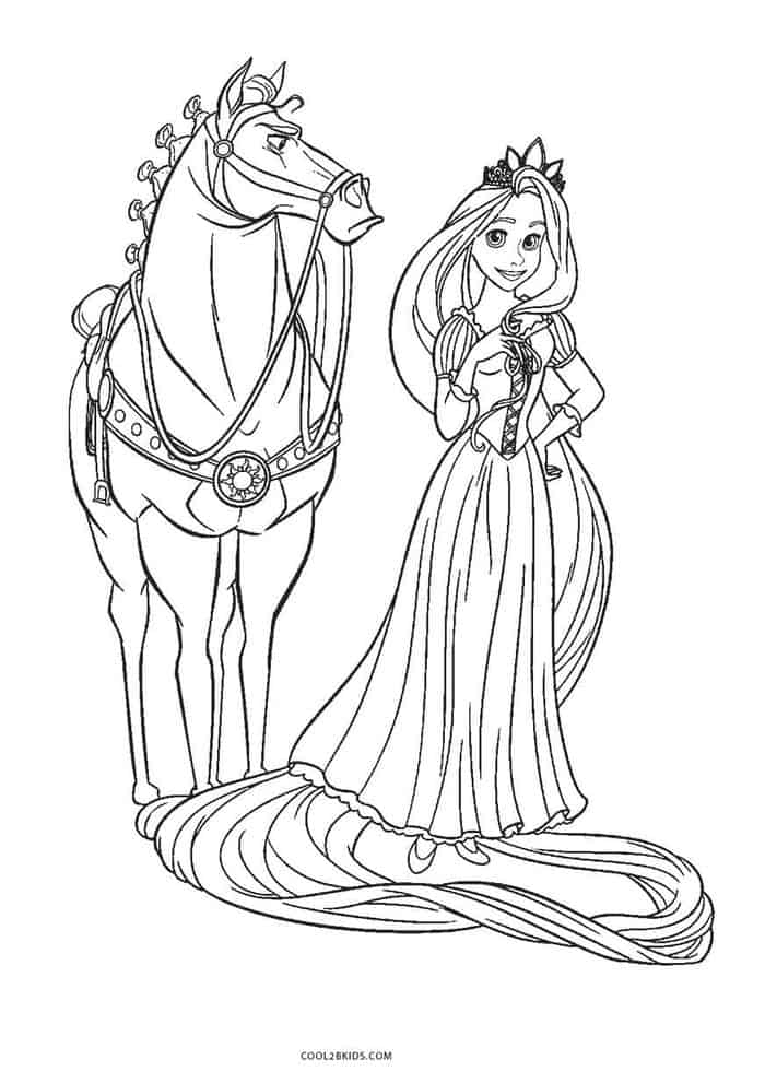 Tangled Horse Coloring Pages