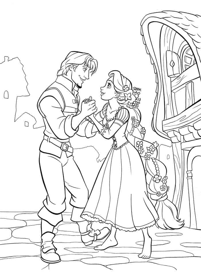 Tangled Wedding Coloring Pages
