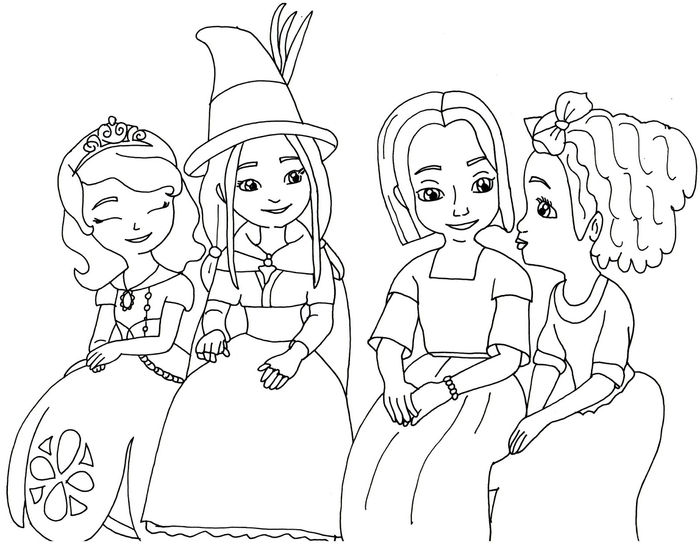 Una And Sofia The First Coloring Pages