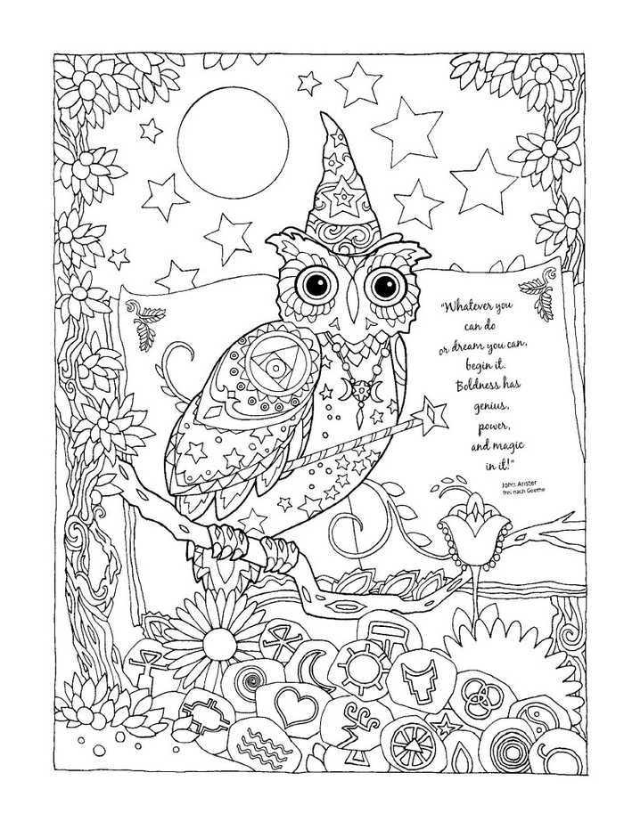 Wizard Owl Coloring Page
