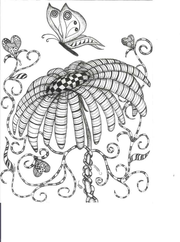 Zentangle Flowers Coloring Pages