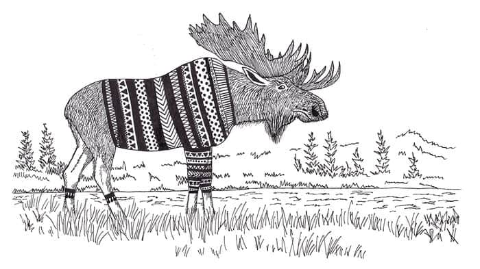 Zentangle Moose Coloring Pages